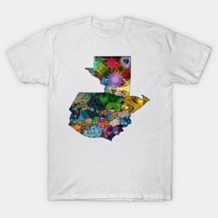 Spirograph Patterned Guatemala Administrative Divisions Map T-Shirt